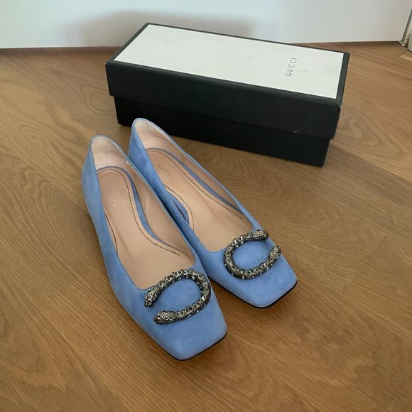 GUCCI - Blue Dionysus Ballet Flats - Size 39 - Picture 1 of 4